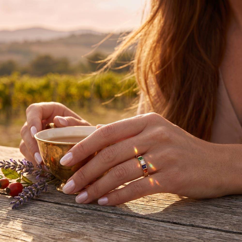 Women's Stackable Birthstone Ring With Message Card
