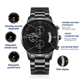 To My Soulmate Turn Back the Clock (Charcoal Black) – Men's Watch