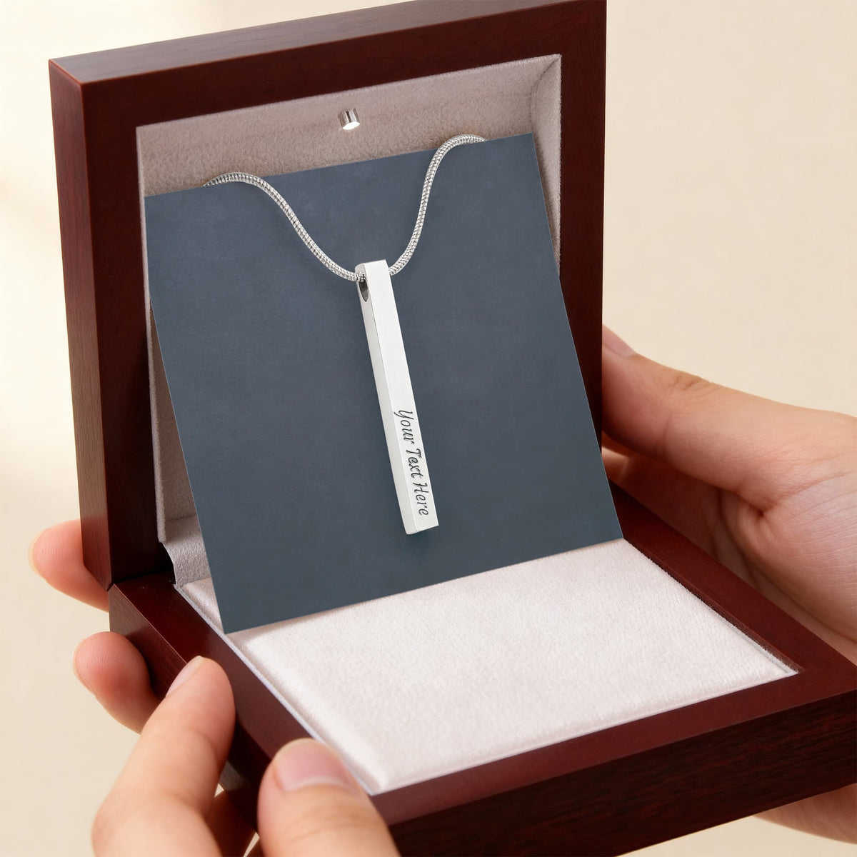 4-Sided Stick Necklace – Engraved POD MC
