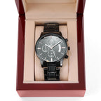 To My Soulmate Turn Back the Clock (Charcoal Black) – Men's Watch