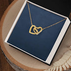 Interlocking Hearts Necklace – Yellow & White Gold Variants