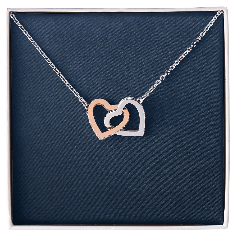 Interlocking Hearts Necklace – Yellow & White Gold Variants