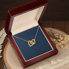Interlocking Hearts Necklace – Yellow & White Gold Variants
