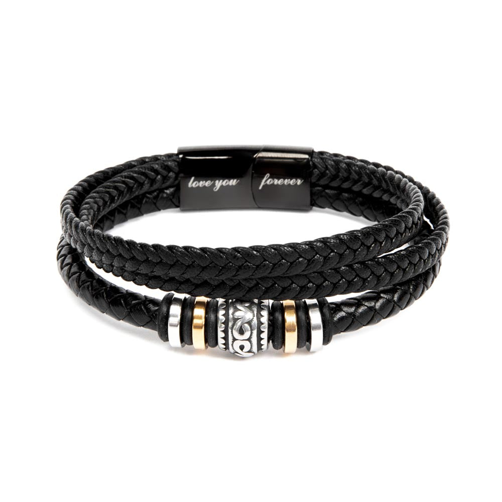 To My Son – Mens Leather Bracelet