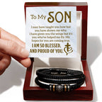 To My Son – Mens Leather Bracelet