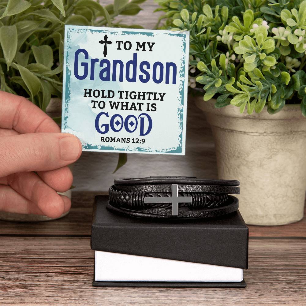 Hold Tightly – Cross Leather Bracelet