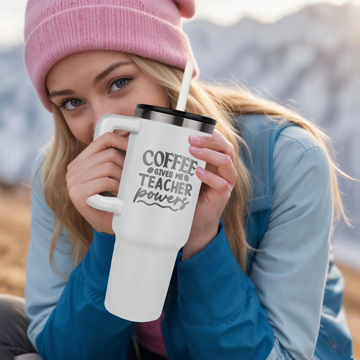 Coffee Gives Me Powers – Teacher Tumbler
