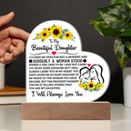 To My Daughter Proud – Acrylic Heart Plaque