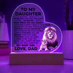 To My Daughter Braver – Acrylic Heart Plaque