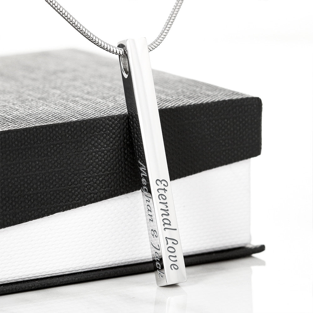 4-Sided Stick Necklace – Engraved POD MC