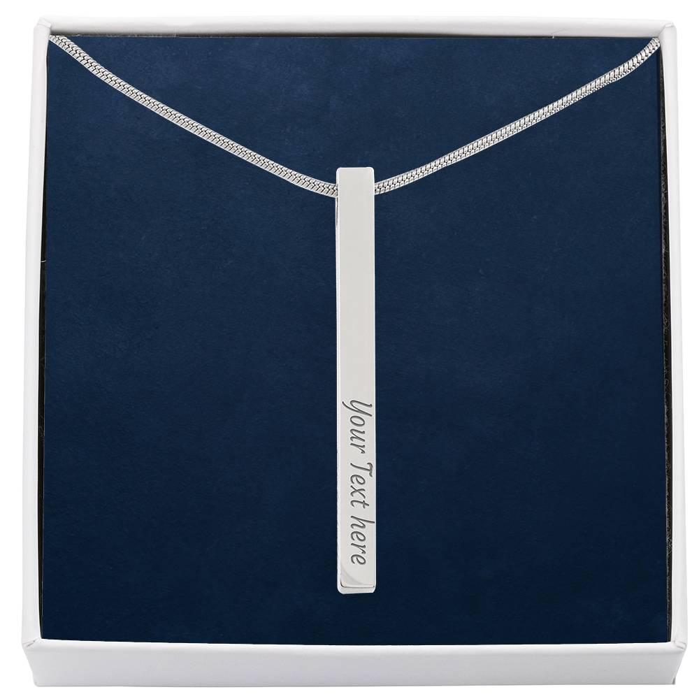 4-Sided Stick Necklace – Engraved POD MC
