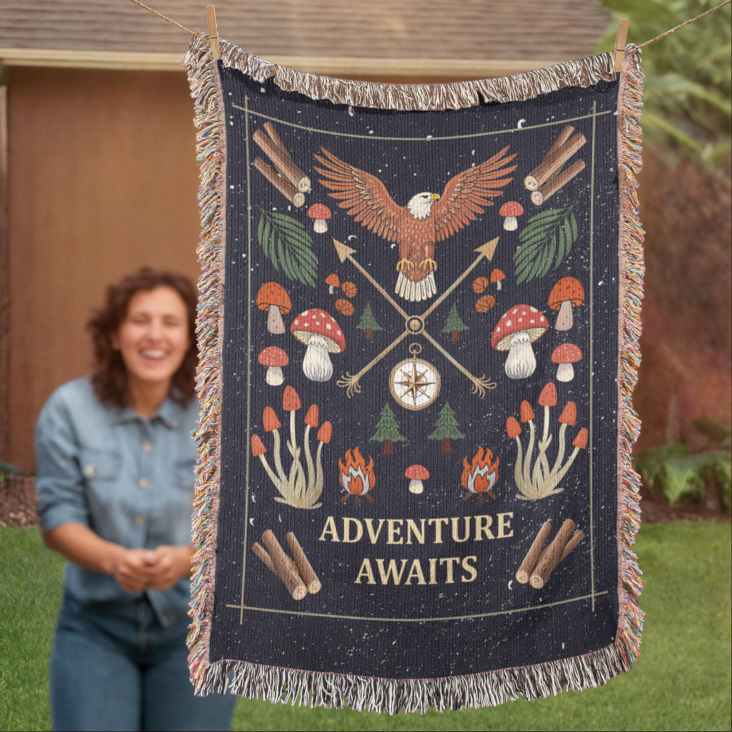 Adventure Awaits – Woven Blanket