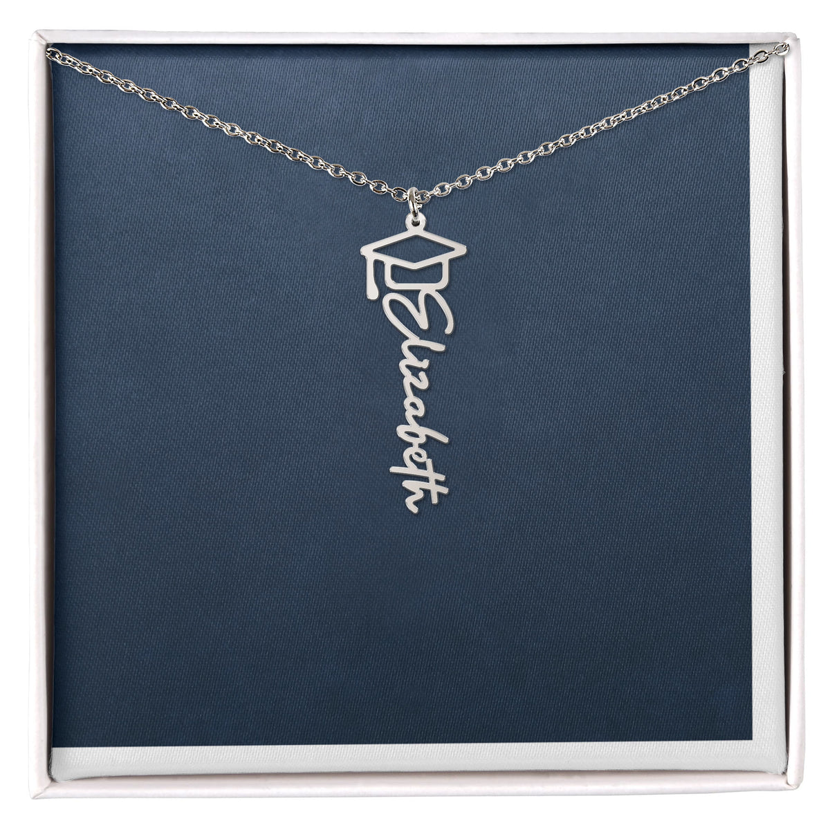 Graduation Cap Name Necklace