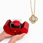 Love Knot Necklace – Red Heart Rose Box