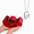 Forever Love Necklace – Red Heart Rose Box